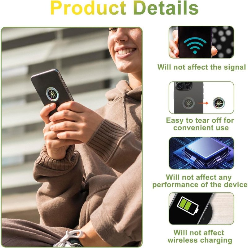 EMF Stickers Blocker Neutralize Shield Protection for Cell Phones cased and Electronic Devices WiFi 5G Tablets Laptops Computers TV Monitors (6 Pcs Sliver)-XH-carpet