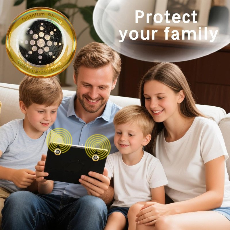EMF Stickers Blocker Neutralize Shield Protection from Cell Phones cased and Electronic Devices WiFi 5G Tablets Laptops Computers TV Monitors (6Pcs Golden)