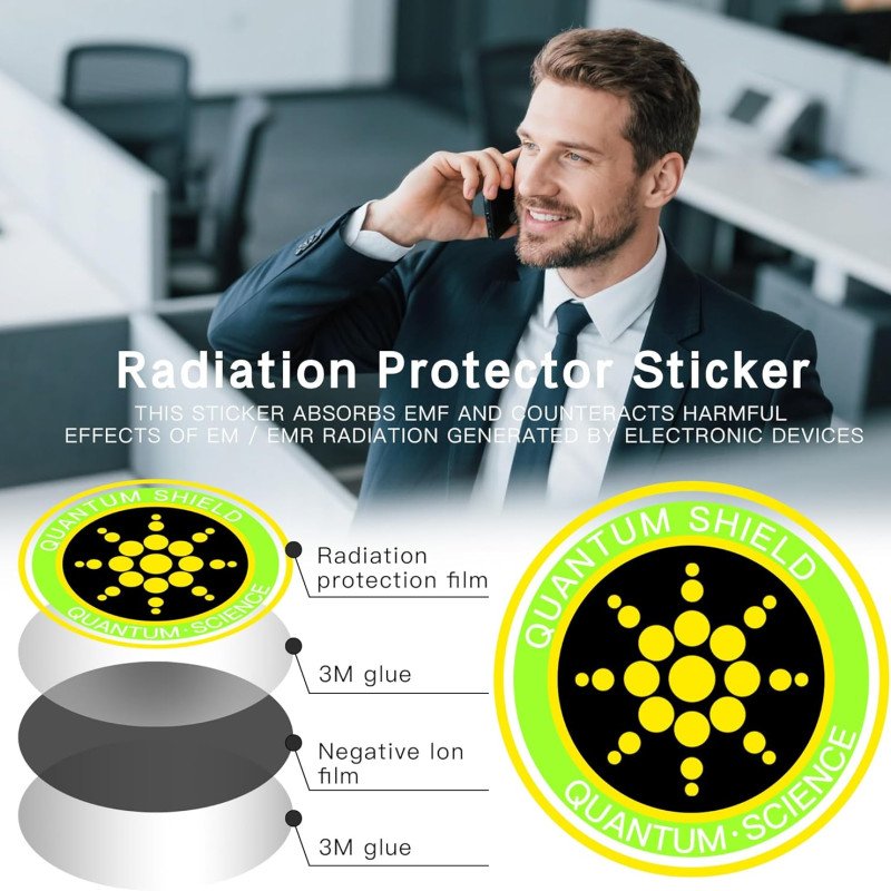 EMF Stickers Blocker Neutralize Shield Protection from Cell Phones cased and Electronic Devices WiFi 5G Tablets Laptops Computers TV Monitors (6Pcs Golden)