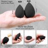 14 Pcs Makeup Sponge Set, Beauty Sponges Blender with 4 Pcs Powder Puff and 4 Pcs Mini Make up Sponges for Liquid,Foundation,Powder,Concealer,Cream (Black)
