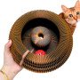 Kitty Kurlz - Kitty Kurlz Magnetic Toy & Reversible Cardboard Scratcher - Collapsible Ball Track with Bell - Durable Eco-Friendly Ring for Play, Chase & Scratch