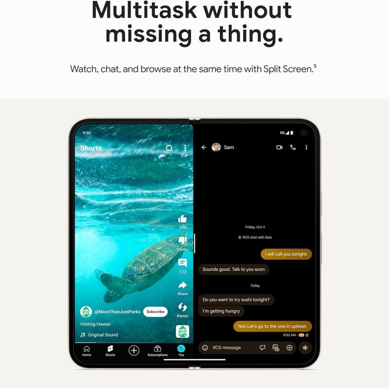 Google Pixel 9 Pro Fold - Unlocked Android Smartphone with Gemini - Advanced Triple Rear Camera System - Foldable Display - Hands-Free Video Google Pixel 9 Pro Fold - Unlocked Android Smartphone with Gemini - Advanced Triple Rear Camera System - Foldable Display - Hands-Free Video