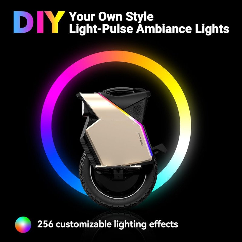 City Commuter Electric Unicycle - Upgraded 120km Range EUC with 4.3" Touchscreen & Anti-Theft Alarm, 90mm Suspension for Potholes, 1H Fast Charge - UL2272 Certified, IPX6 Waterproof Electric Unicycle for Urban Riding