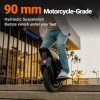 City Commuter Electric Unicycle - Upgraded 120km Range EUC with 4.3" Touchscreen & Anti-Theft Alarm, 90mm Suspension for Potholes, 1H Fast Charge - UL2272 Certified, IPX6 Waterproof Electric Unicycle for Urban Riding