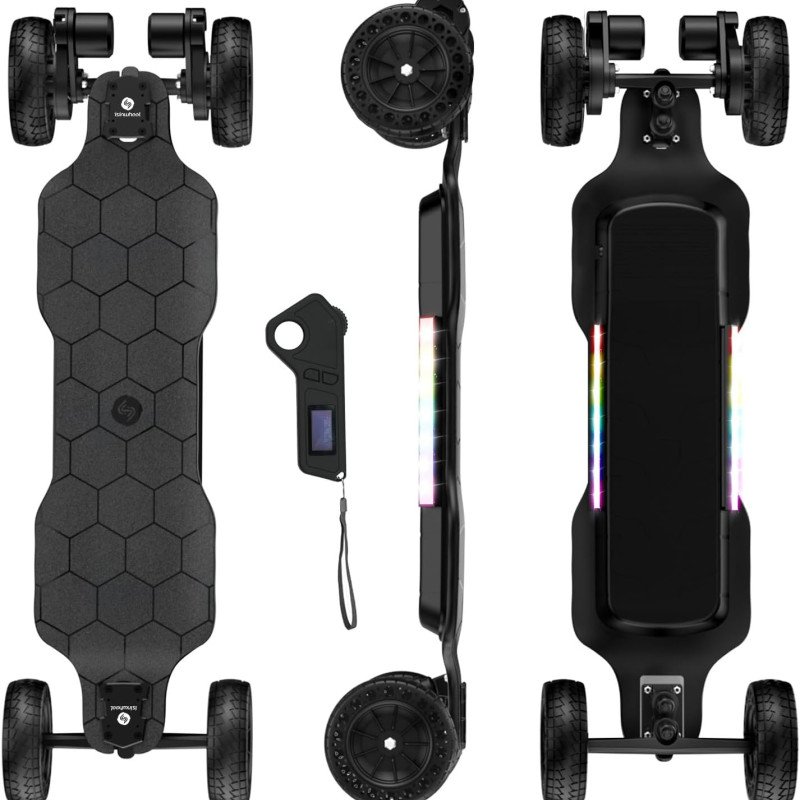 V10 Electric Skateboard with Remote, 3000W Brushless Motor, 32Mph Top Speed, Electric Longboard for Adults ＆Teens