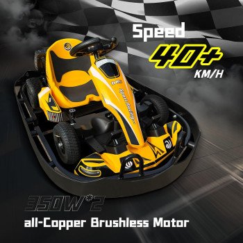 Kids Go Kart, DRT3 Electric Go Kart Build in 350W*2 AC Brushless Motor with 36V8A Removable Lithium Battery, 40km/h High Speed Racing Drifting Go Karts