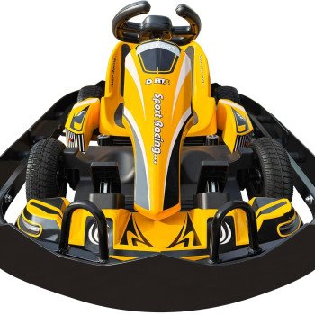 Kids Go Kart, DRT3 Electric Go Kart Build in 350W*2 AC Brushless Motor with 36V8A Removable Lithium Battery, 40km/h High Speed Racing Drifting Go Karts