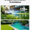 YUKA 3000 Robot Lawn Mower with 4G, Reception 0.75 Acre, Max. 1 Acre,Ultrasense AI Vision & RTK, Auto Mapping,App Control, 45% Slope, Wireless Perimeter, 2 Cutting Discs,30 Mowing Zones