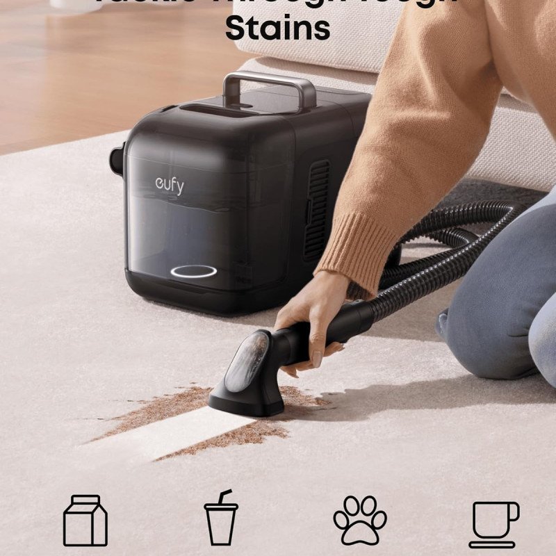 eufy E28 Omni Robot Vacuum and Mop Combo,HydroJet System,with Portable Deep Cleaner for Carpet,20,000Pa Turbo Suction,Zero-Tangling,Corner to Edge Deep Cleaning,with auto All-in-One Station