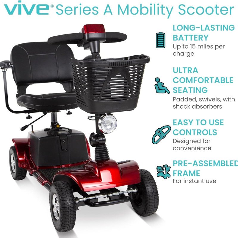 Mobility Scooter  4 Wheel Electric Powered Wheelchair Mobile Device for Adults-1