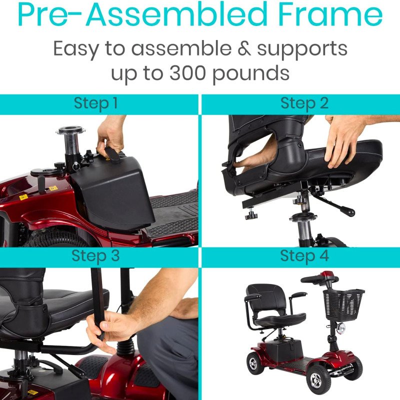 Mobility Scooter  4 Wheel Electric Powered Wheelchair Mobile Device for Adults-1