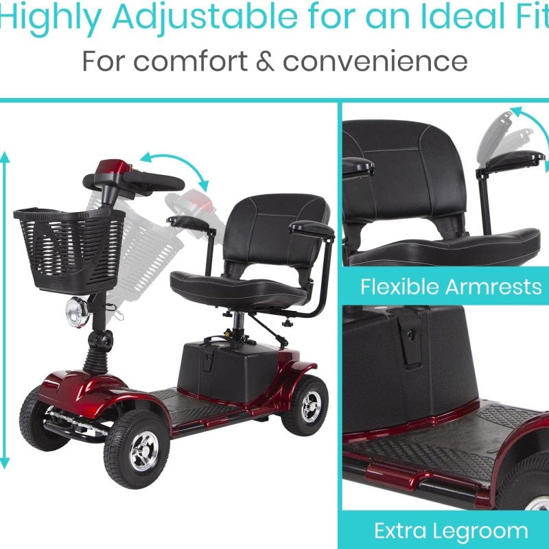 Mobility Scooter  4 Wheel Electric Powered Wheelchair Mobile Device for Adults-1