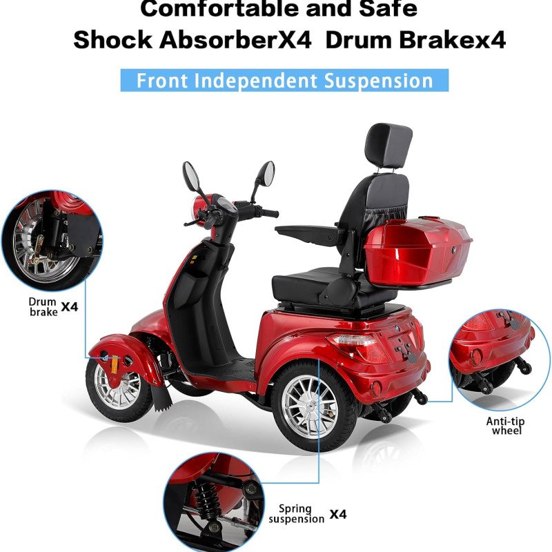 Heavy Duty 4 Wheel Mobility Scooters-5