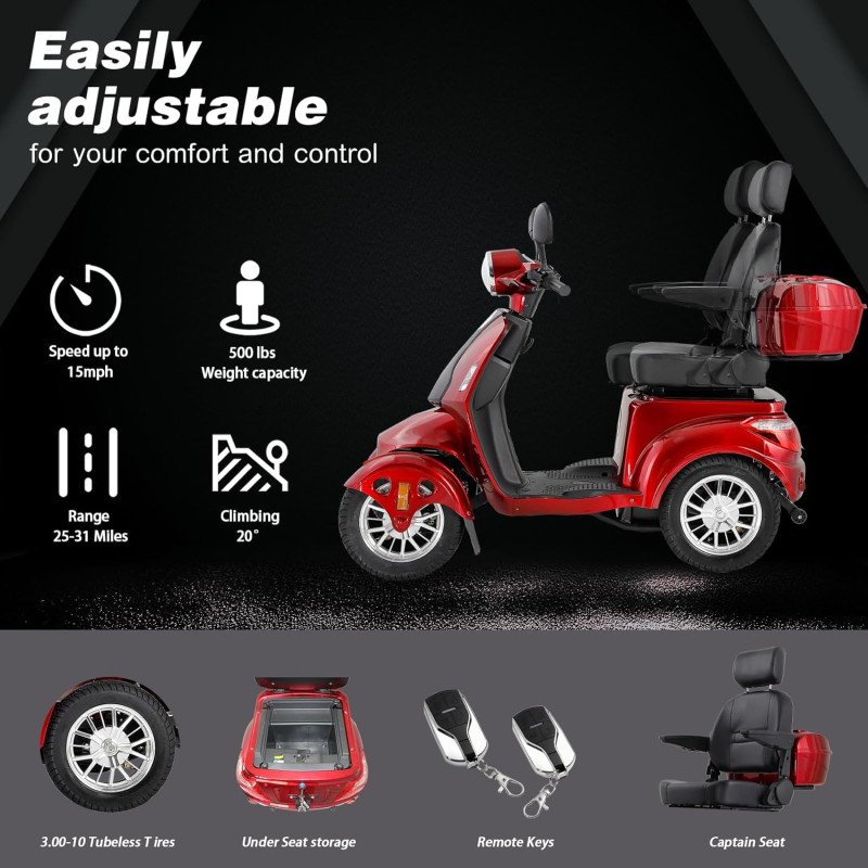 Heavy Duty 4 Wheel Mobility Scooters-5