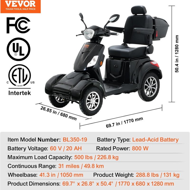 Heavy Duty 4-Wheel Mobility Scooters-7