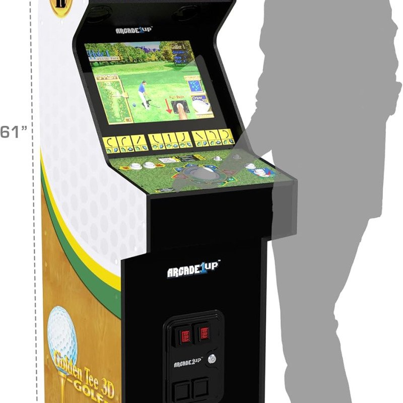 ARCADE1UP Golden Tee 3D Deluxe Arcade Machine, Built for Your Home, Over 5-Foot-Tall Cabinet with 8 Classic Games ARCADE1UP Golden Tee 3D Deluxe Arcade Machine, Built for Your Home, Over 5-Foot-Tall Cabinet with 8 Classic Games