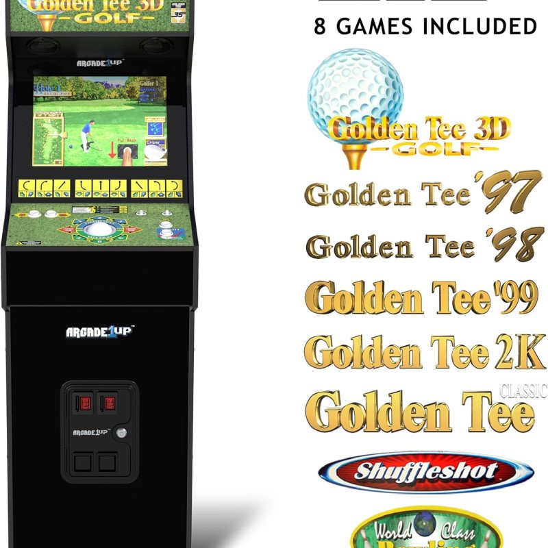 ARCADE1UP Golden Tee 3D Deluxe Arcade Machine, Built for Your Home, Over 5-Foot-Tall Cabinet with 8 Classic Games ARCADE1UP Golden Tee 3D Deluxe Arcade Machine, Built for Your Home, Over 5-Foot-Tall Cabinet with 8 Classic Games