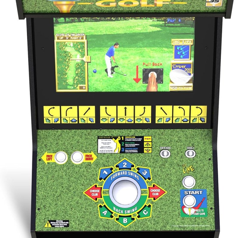 ARCADE1UP Golden Tee 3D Deluxe Arcade Machine, Built for Your Home, Over 5-Foot-Tall Cabinet with 8 Classic Games ARCADE1UP Golden Tee 3D Deluxe Arcade Machine, Built for Your Home, Over 5-Foot-Tall Cabinet with 8 Classic Games