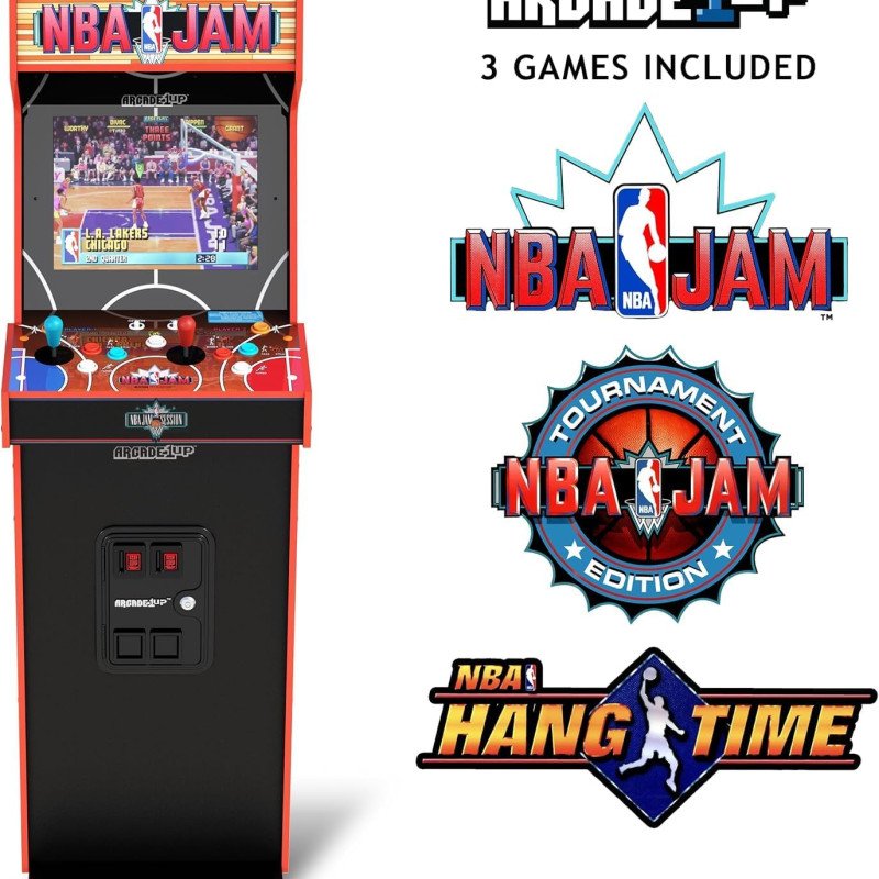 ARCADE1UP NBA Jam Deluxe 2-Player Control Panel Arcade Machine, Built for Your Home, 5 Foot Tall Cabinet with 3 Classic Games ARCADE1UP NBA Jam Deluxe 2-Player Control Panel Arcade Machine, Built for Your Home, 5 Foot Tall Cabinet with 3 Classic Games