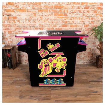 Arcade1Up Ms. PAC-Man Arcade Game Table, Full Home Machine, Black Series Edition - with 12 Games, Multiplayer Control Panel, & 17" Color LCD Screen