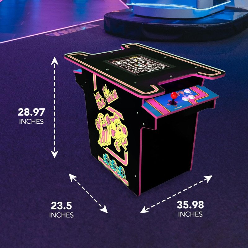 Arcade1Up Ms. PAC-Man Arcade Game Table, Full Home Machine, Black Series Edition - with 12 Games, Multiplayer Control Panel, & 17" Color LCD Screen Arcade1Up Ms. PAC-Man Arcade Game Table, Full Home Machine, Black Series Edition - with 12 Games, Multiplayer Control Panel, & 17" Color LCD Screen