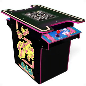 Arcade1Up Ms. PAC-Man Arcade Game Table, Full Home Machine, Black Series Edition - with 12 Games, Multiplayer Control Panel, & 17" Color LCD Screen