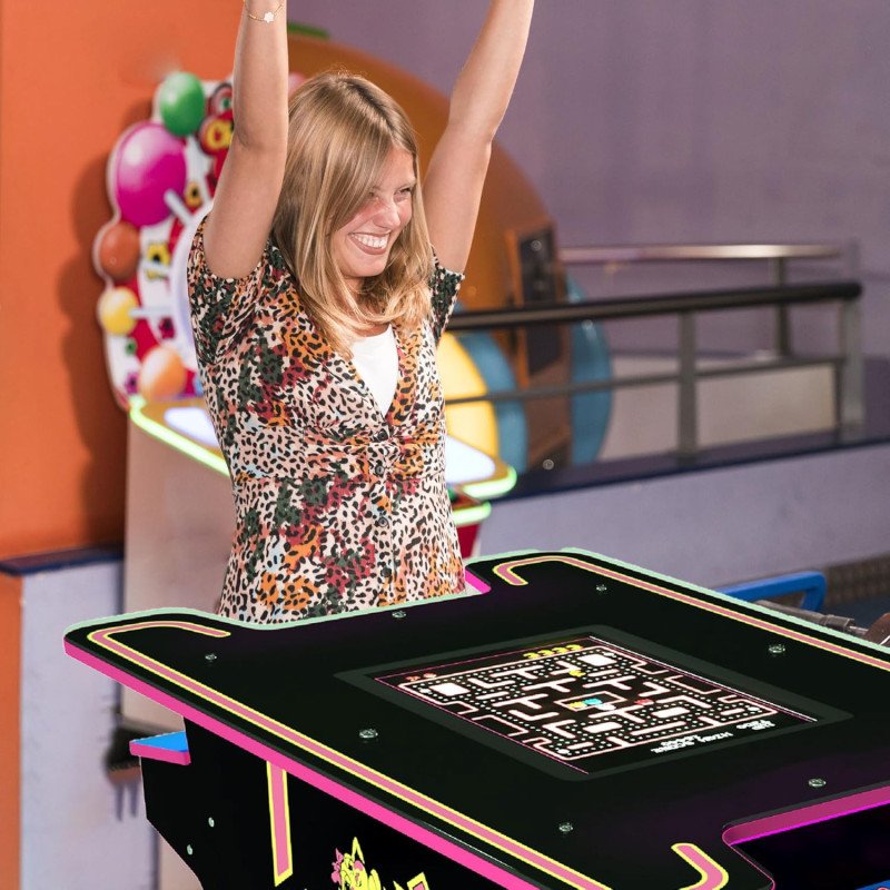 Arcade1Up Ms. PAC-Man Arcade Game Table, Full Home Machine, Black Series Edition - with 12 Games, Multiplayer Control Panel, & 17" Color LCD Screen Arcade1Up Ms. PAC-Man Arcade Game Table, Full Home Machine, Black Series Edition - with 12 Games, Multiplayer Control Panel, & 17" Color LCD Screen