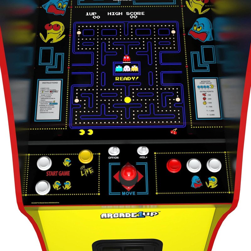 Arcade1Up PAC-MAN Deluxe Arcade Machine, built for your home, with 5-foot-tall full-size stand-up cabinet, 14 classic games, and 17-inch screen Arcade1Up PAC-MAN Deluxe Arcade Machine, built for your home, with 5-foot-tall full-size stand-up cabinet, 14 classic games, and 17-inch screen
