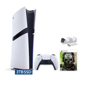 Sony PlayStation 5 Pro 3TB Digital Edition Call of Duty Modern Warfare II Bundle and Controller Charger - White [video game]