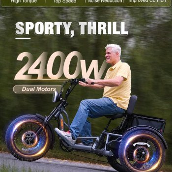 Folding Electric Tricycle for Adults, 1200W Electric Trike-29