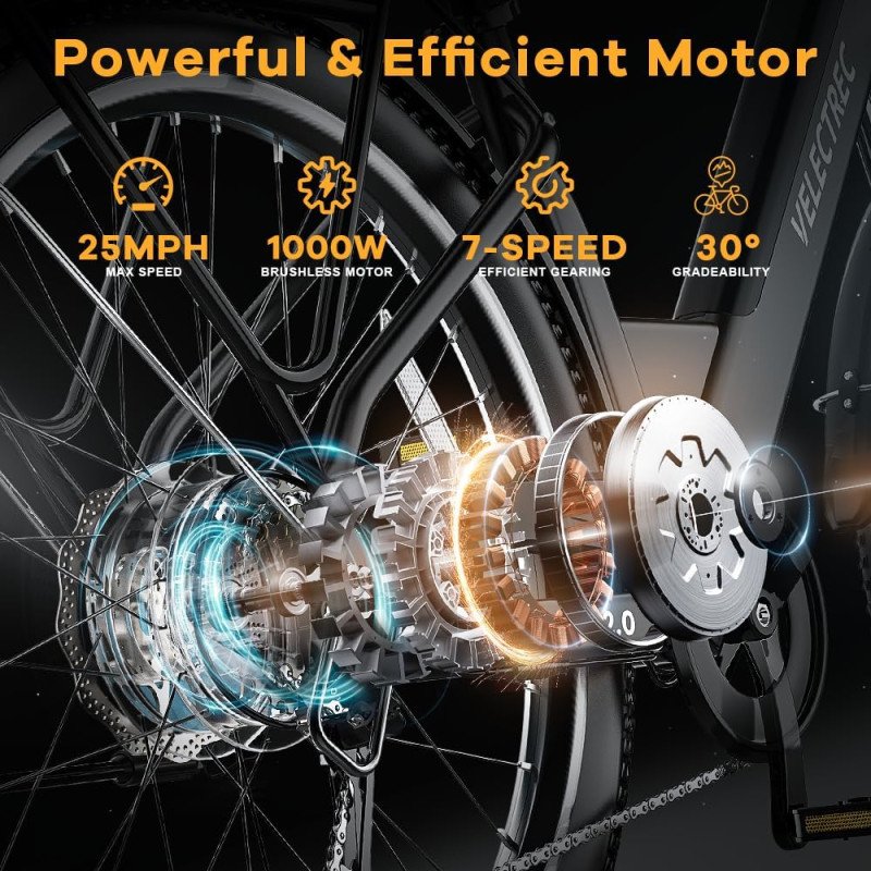 Electric Bike 𝟏𝟎𝟎𝟎𝐖 Peak Electric Bike for Adults-26